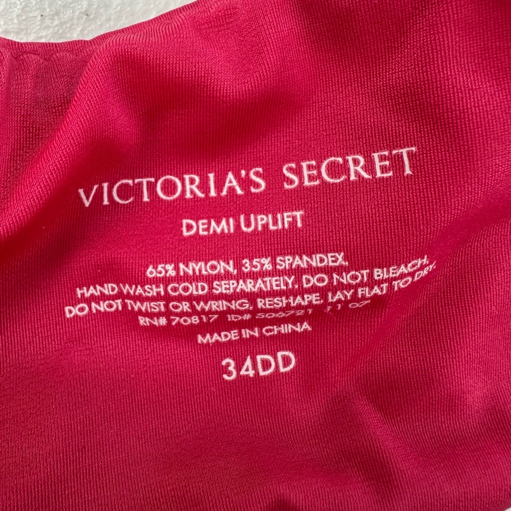 Victoria’s Secret Demi Uplift Hot Pink Underwire Bra VS 34DD - Picture 3 of 8